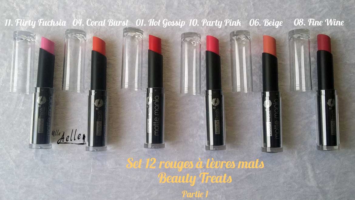 Swatch : Les rouges à lèvres Matte Mania de Beauty Treats
