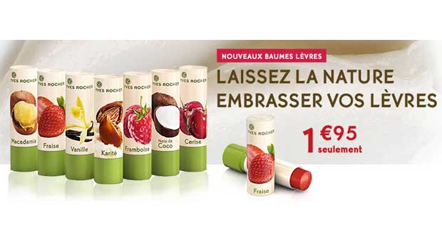 Bon plan Yves Rocher : nouveaux baumes à lèvres à 1,95 €